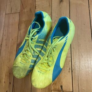 Puma Yellow and Blue Soccer Cleats